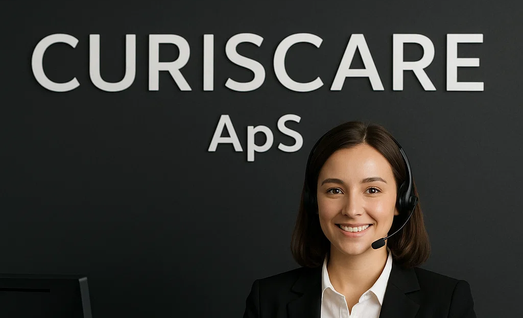 Receptionist byder velkommen hos Curiscare